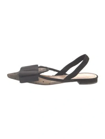Pre-owned Dior Mesh Polka Dot Print Ballet Flats In Multicolor