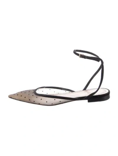 Pre-owned Dior Mesh Polka Dot Print Ballet Flats In Neutrals