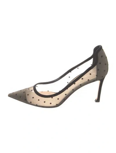 Pre-owned Dior Mesh Polka Dot Print Pumps In Black