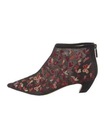 Pre-owned Dior Mesh Printed Boots In Black
