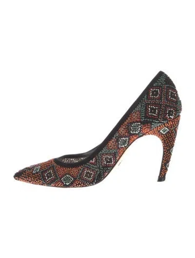 Pre-owned Dior Mesh Printed Pumps In Orange