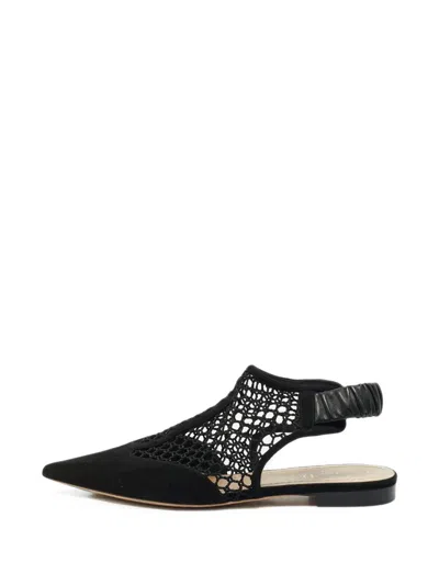 Pre-owned Dior Mesh Slingback Pumps In Black