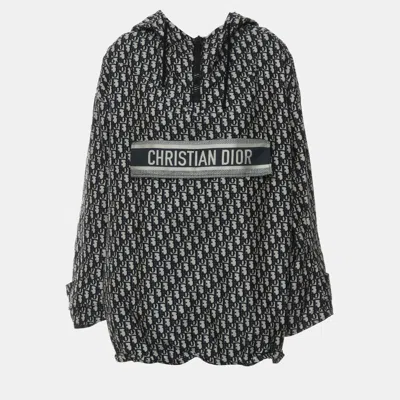 Pre-owned Dior Mesh Technology Oblique Navy Blue Hooded Jacket