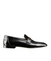 Dior Metal Buckle Detail Loafers In Black