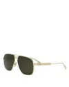 Dior Cannage A1u Square Sunglasses, 58mm In Nickel/ Green