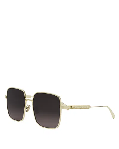 Dior Cannage S1u Square Sunglasses, 59mm In Shiny Gold/gradient Smoke