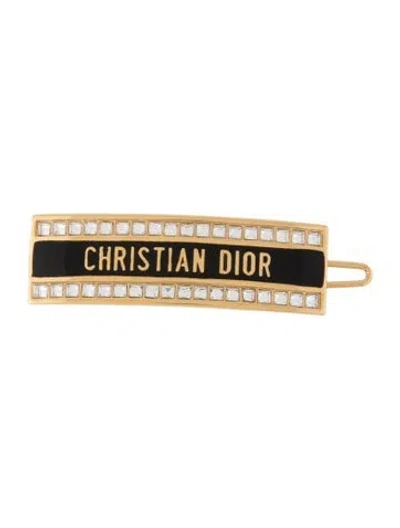 Pre-owned Dior Metal Hair Clip In Black/gold