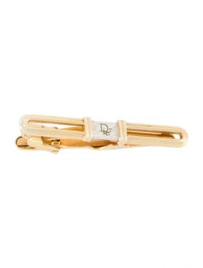 Pre-owned Dior Metal Tie Clip In Gold