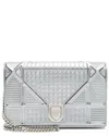 Dior Metallic Calfskin Micro Cannage Ama Wallet On Chain (authentic Pre-  Loved) In Silver