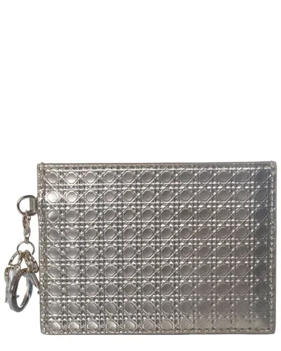 Pre-owned Dior Metallic Ama Cardholder With Pendant