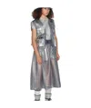 Dior Metallic Drawstring Skirt In Gray