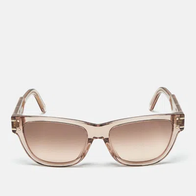Pre-owned Dior Metallic Gradient Signature S6u Square Sunglasses In Silver