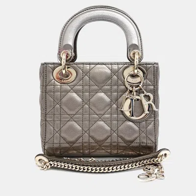 Pre-owned Dior Metallic Leather Lady Mini Bag