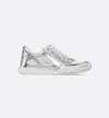 Dior Metallic Sneakers With Rubber Sole And Mesh Panels In Multi