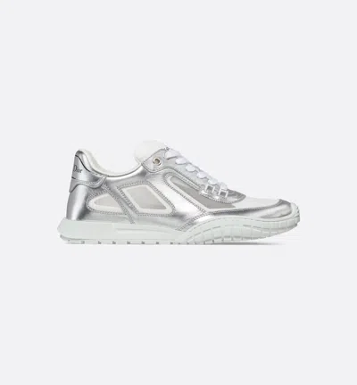 Dior Metallic Leather Sneaker In Silver