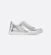 Dior Metallic Leather Sneaker In Silver