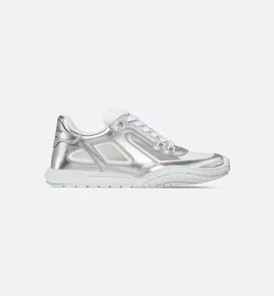 Dior Metallic Leather Sneaker In Silver