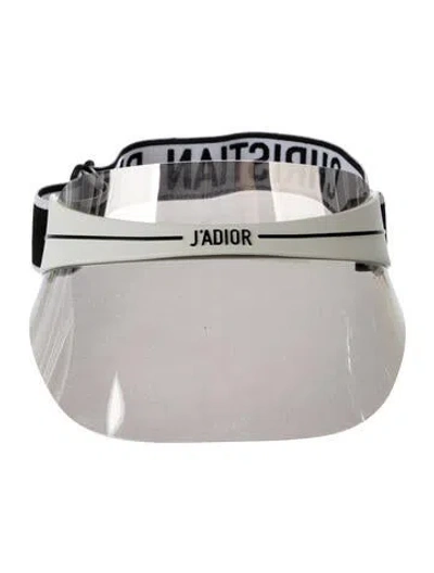Pre-owned Dior Metallic Visor Hat In Metallic/white