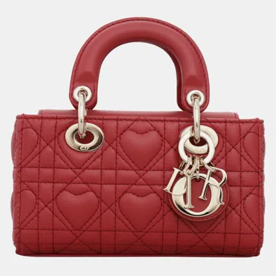 Pre-owned Dior Micro Lady D-joy Bag In Red