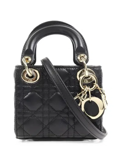 Pre-owned Dior Micro Lady  Tote Bag In Black