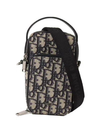 Pre-owned Dior Micro Rider Paterned Mini Bag In Neutral