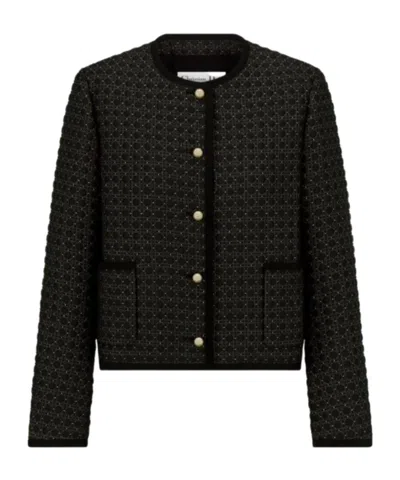 Dior Microcannage Cropped Jacket In Black