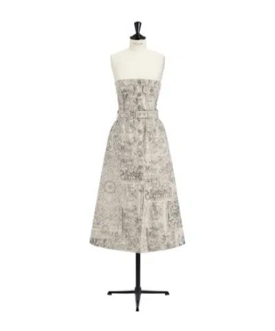 Dior Mid-length Belted Bustier Dress In Brown