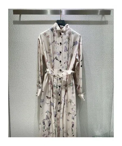 Dior Mid-length Belted Shirtdress In Gray
