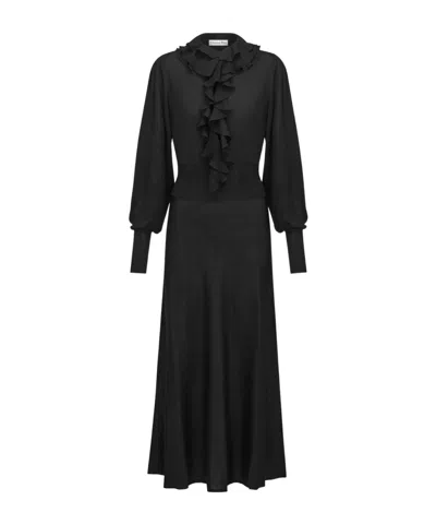 Dior Mid-length Dress With Removable Ruched Collar In Black
