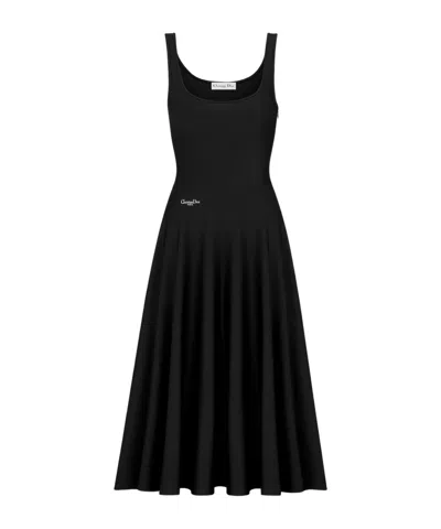 Dior Mid-length Flared Dress In Black