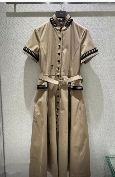 Dior Short-sleeved Dress In Brown
