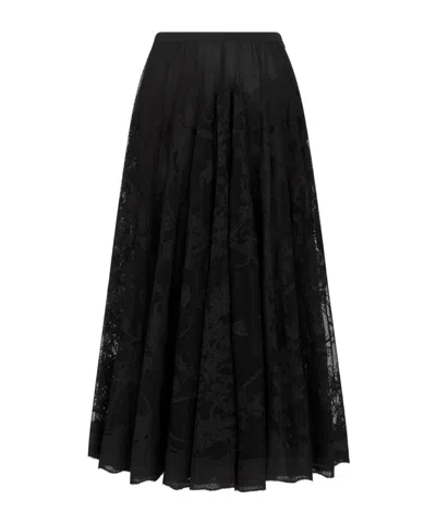 Dior Mid-length Flared Skirt In Black