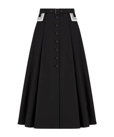 Dior Mid-length Flared Skirt In Black