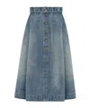 Dior Women Flared Midi Denim Skirt In Blue