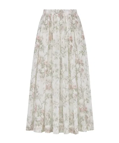 Dior Mid-length Flared Skirt In White