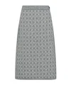 Dior High Waist Geometric Pattern Skirt With Side Button Detail In Gray
