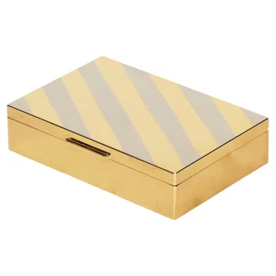 Pre-owned Dior Midcentury Gilt Brass And Chrome Decorative Jewelry Box, Italy 1970s In Sand