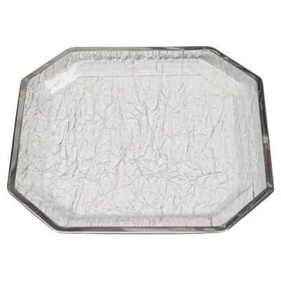 Pre-owned Dior Midcentury Ice Effect Lucite And Chrome Italian Tray, Willy Rizzo Style, 1970s In Gray