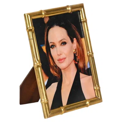 Pre-owned Dior Mid-century Italian Brass Bamboo Photo Frame,  Style, 1970s In Brown