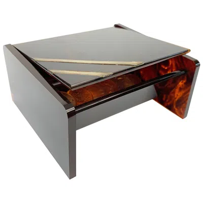 Pre-owned Dior Midcentury Lucite, Tortoise Plexiglass And Brass Christian  Jewelry Box 1970 In Gray