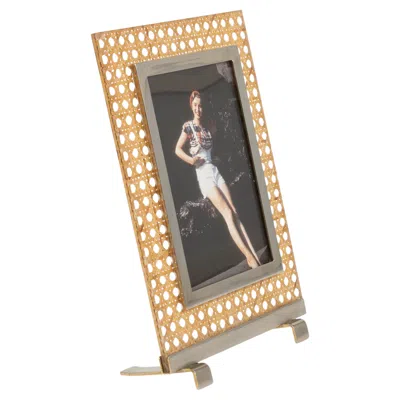 Pre-owned Dior Midcentury Picture Frame Lucite, Rattan And Brass  Home Style, Italy 1970s In Brown