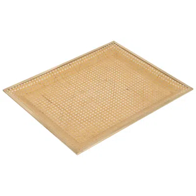 Pre-owned Dior Midcentury Serving Tray Lucite, Rattan & Brass Christian  Style, Italy 1970 In Sand