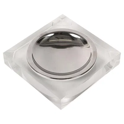 Pre-owned Dior Mid-century Squared Lucite And Chrome Pocket Emptier In  Style, France 1970s In Gray