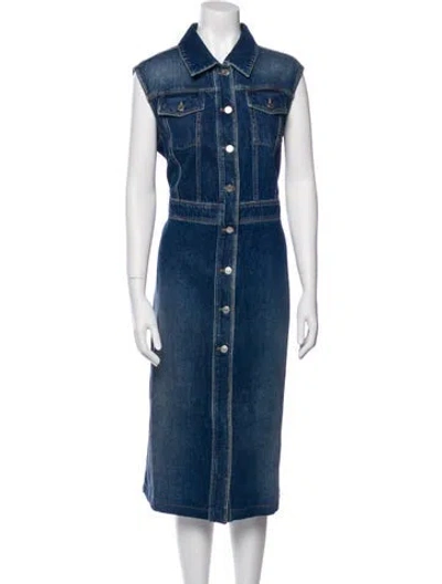 Pre-owned Dior Midi Length Dress In Blue