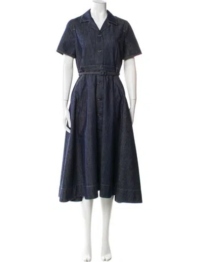 Pre-owned Dior Midi Length Dress In Blue
