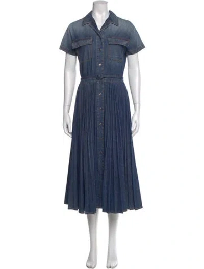 Pre-owned Dior Midi Length Dress In Blue