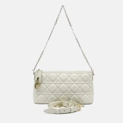 Pre-owned Dior Midi Mini Bag In White