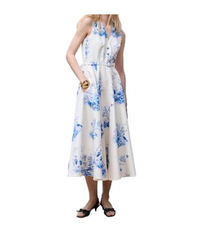Dior Mid-length Belted Dress In White