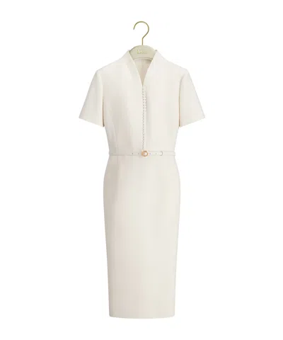 Dior Mid-length Belted Dress In White