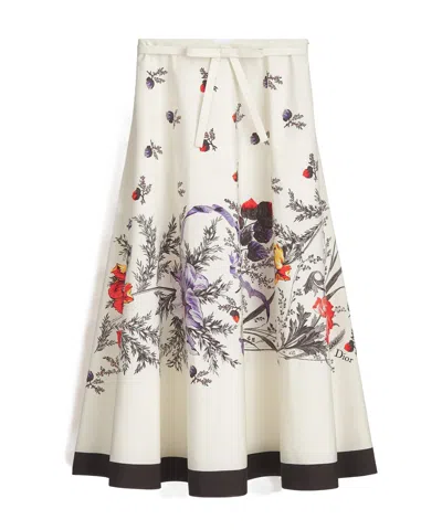 Dior Mid-length Belted Skirt In White